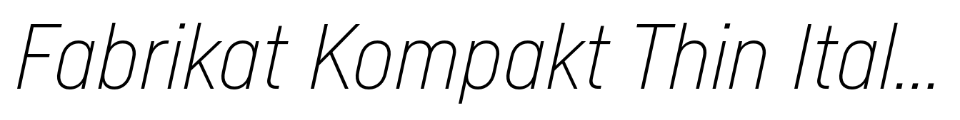 Fabrikat Kompakt Thin Italic